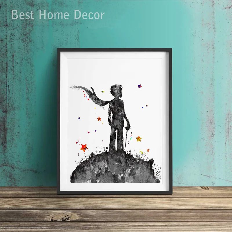 Маленький принц плакат для детской изящной художественной бумаги Акварельная