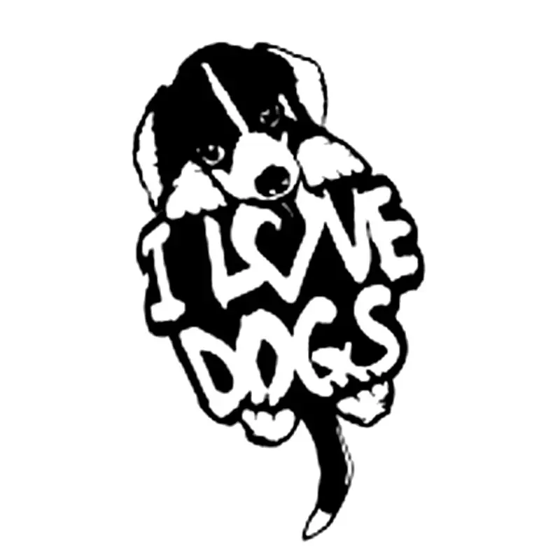 8 6 см * 14 3 I Love Dogs-милая наклейка для автомобильных окон стикеры оформления