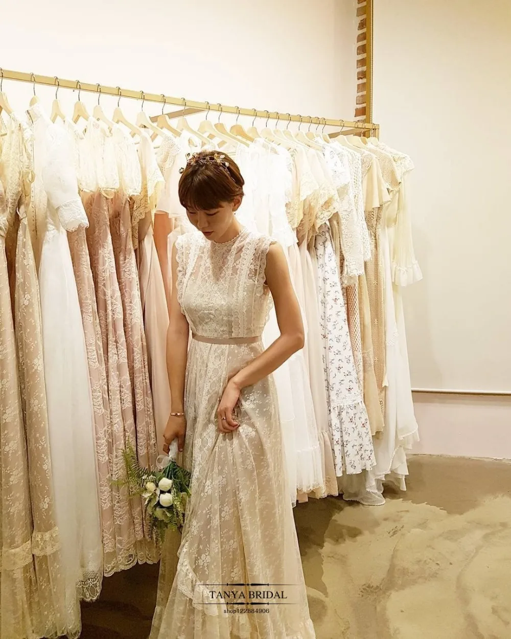 Богемное свадебное платье феи кружева Цыганский Пляж Лето robe de soiree Испания Франция Свадебные платья ZW077