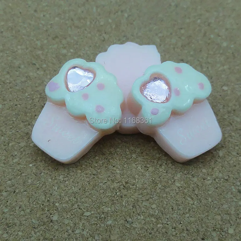 1 шт./лот Смола плоские светло-розовые стразы милые ледяные 20 мм кабошоны волосы