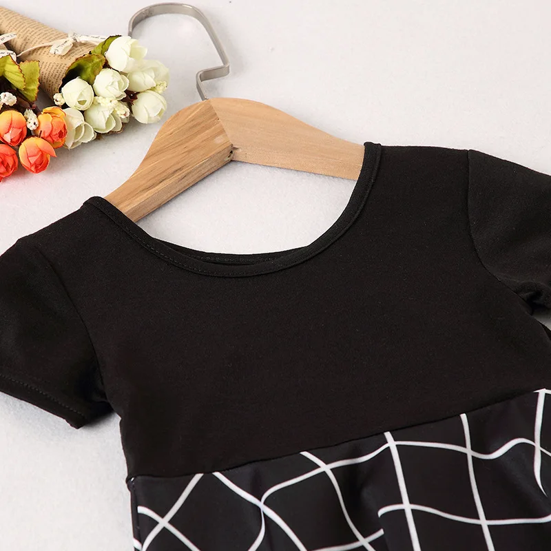 Черное платье для мамы и дочки одинаковые комплекты семьи vestiti mamma e figlia Семейные
