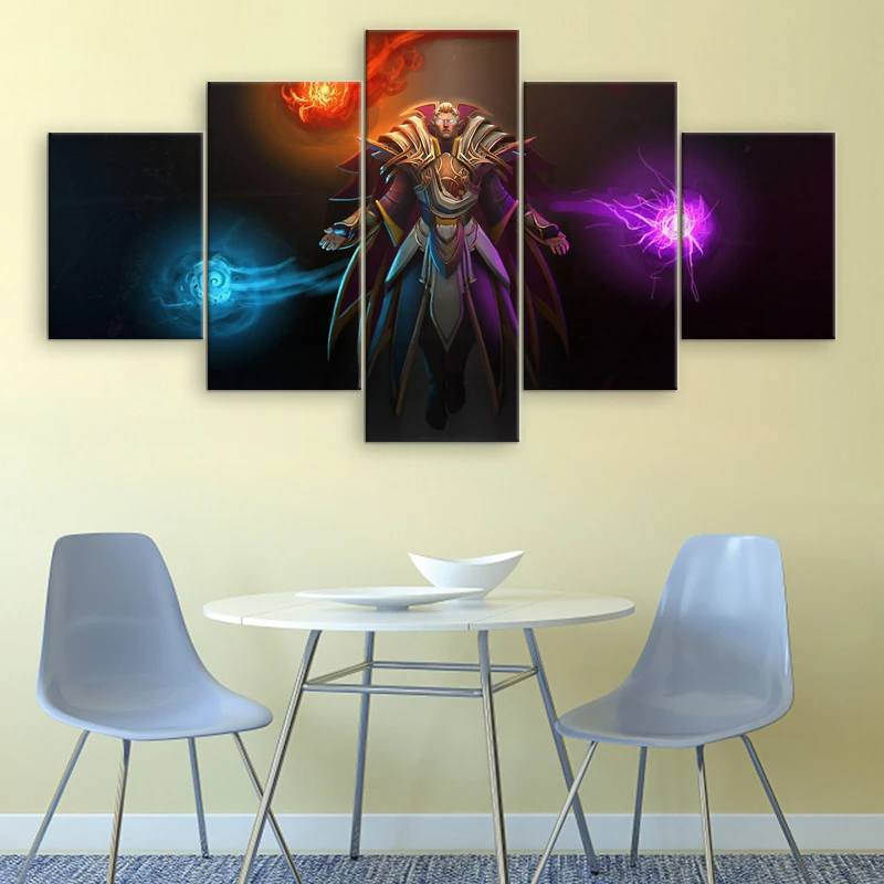 5 шт. Картина на холсте DOTA 2 Invoker домашний декор для гостиной напечатанный настенный художественный игровой плакат Современные художественные картины Куадрос
