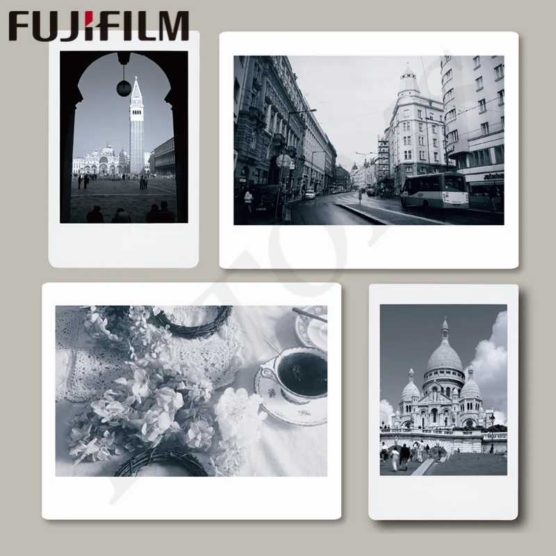 Оригинальная широкая монохромная пленка Fujifilm Instax белая 10 листов для камеры Fuji