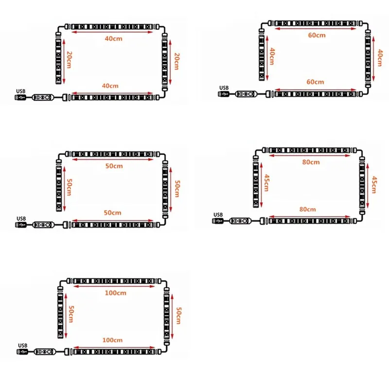 USB Светодиодная лента 5050 RGB Гибкая лампа DC5V цветная ссветильник ка для