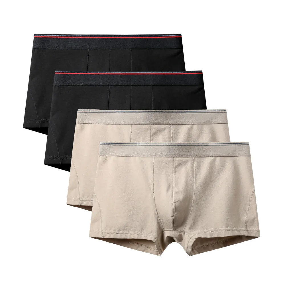 4Pcs A2425 Mix B26 4 шт./партия, горячее мужское хлопковое нижнее белье, мужские боксеры, привлекательное нижнее белье, мужские комфортные трусики из «дышащей» ткани, Cueca, боксеры, шорты, плюс жир 6XL - Цвет: 4Pcs A2425 Mix B26