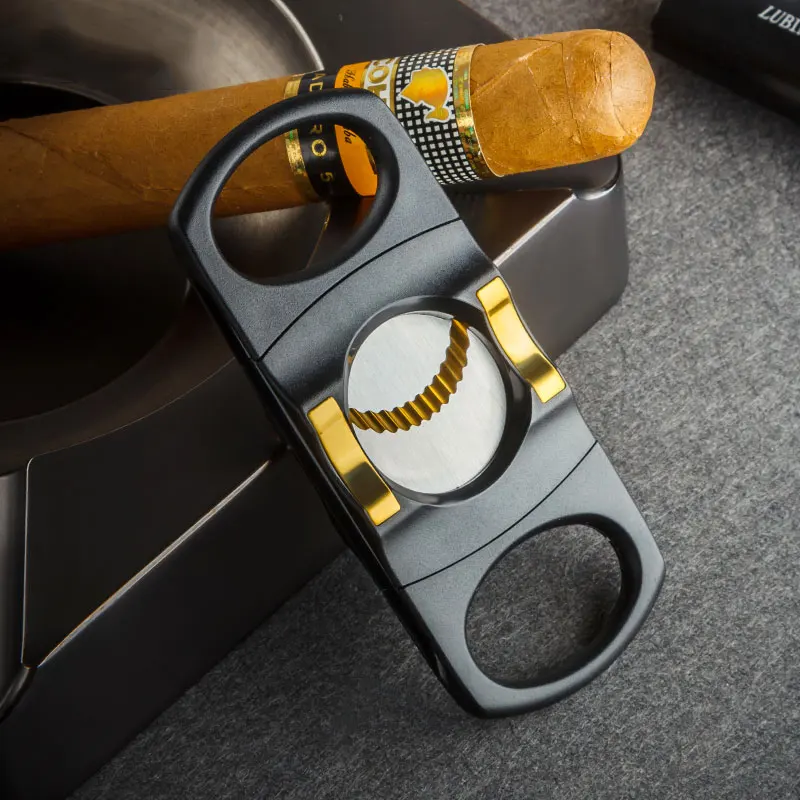 102*42mm Multifunction Cigar Cutter Portable Double Edge Scissors Smoking Cigars Accessories Creative Gift Knife | Дом и сад