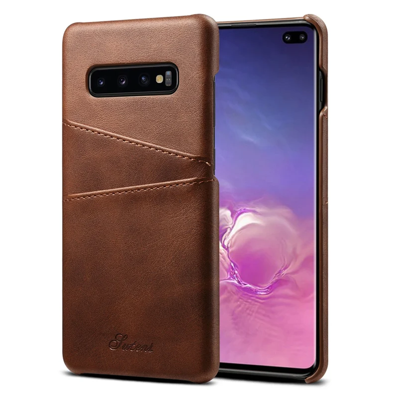 

ITEUU S10 S10PLUS S10E Retro PU Leather Case for Samsung Galaxy S10 Plus S10E Cases Card Slot Luxury Back Cover