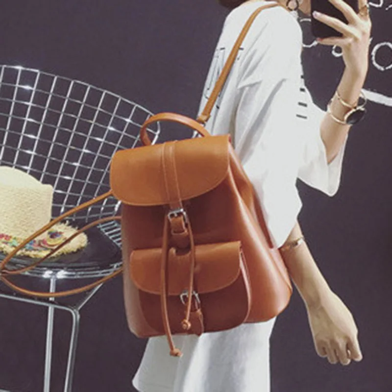 Сумки на шнурке из искусственной кожи Mochila Feminina рюкзак с несколькими отделениями