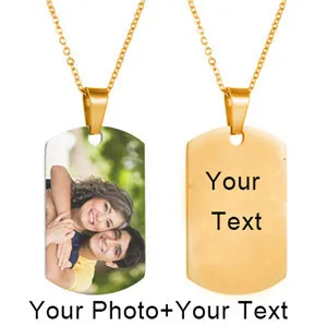 Custom Gold Tag День матери, круглое ожерелье в форме сердца, именная табличка на заказ, фото, Золотая цепочка, ожерелье для женщин и мужчин, Индивидуальные ювелирные изделия - Окраска металла: Custom Gold Tag