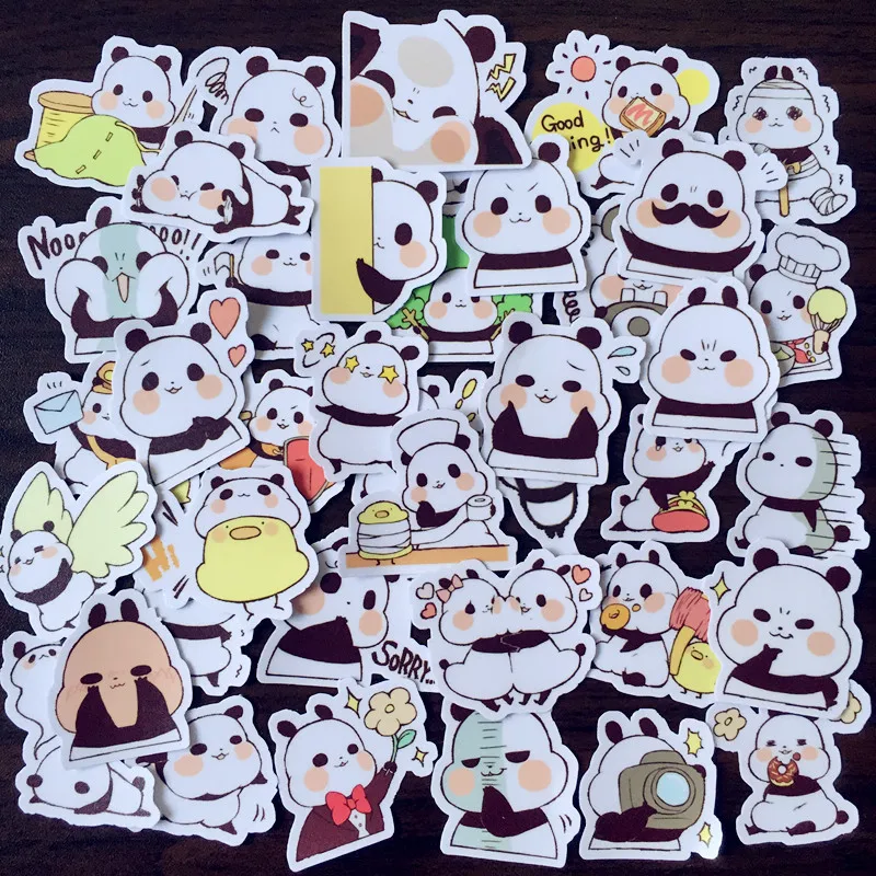 Горячая Распродажа 120 шт. наклейка на лицо панды смешанные смешные наклейки