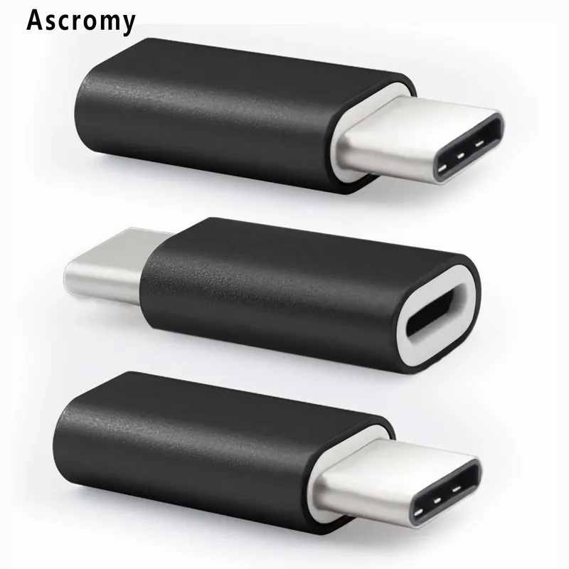 Адаптер Ascromy USB C 10 шт. для LG V20 Huawei P9 Microsoft Lumia 950 HTC Bolt ZTE Axon 7 BLU Pure XR алюминиевый черный