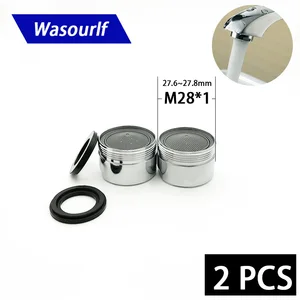 Водосберегающий аэратор для смесителя WASOURLF M28, 2 шт., латунный корпус, хромированная резьба, аксессуары для ванны