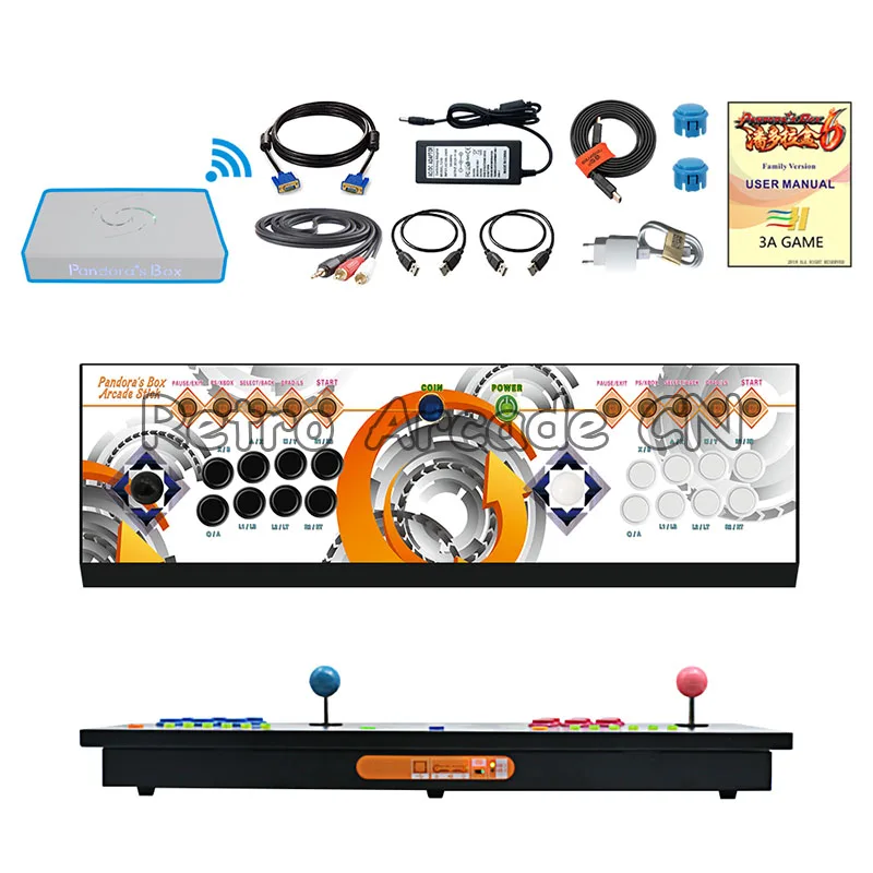 3A игра Pandora's Box 6 1300 в 1 беспроводный джойстик 2 игроков гладить консоли HDMI, VGA, usb для ПК ТВ ps3 Tekken - Цвет: B