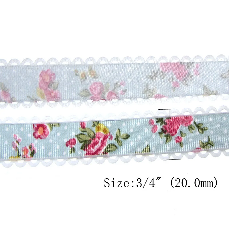Лента кружевная с цветочным принтом 20 ярдов 3/4 дюйма мм|ribbon for hair bows|ribbon lace fabricribbon