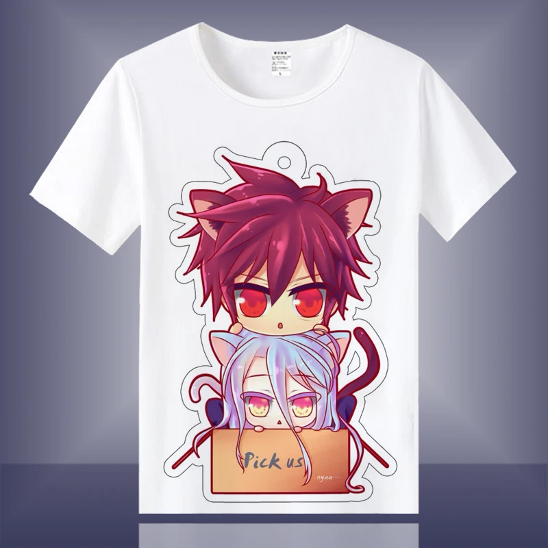 High-Q унисекс аниме Cos NO GAME LIFE Imanity Sora Shiro Jibril хлопковая Повседневная футболка Топ |