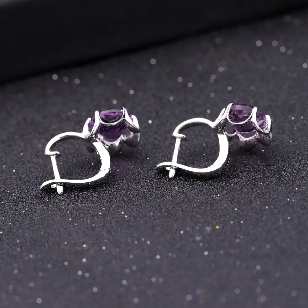 GEM'S балетные овальные 5.32Ct натуральный Фиолетовый аметист камень по месяцу рождения серьги гвоздики чистого 925 пробы серебра ювелирные украшения для женщин