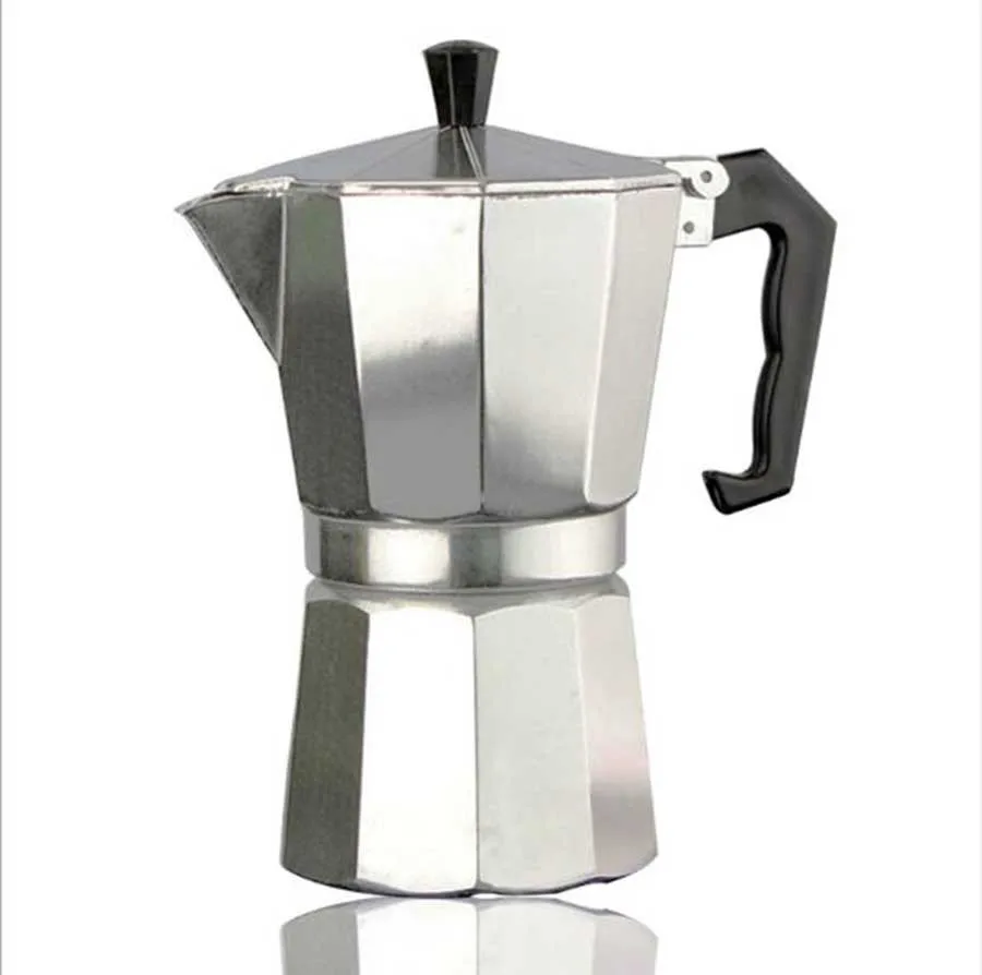 Aluminum coffee pot Italian mocha pot ten horns anise household aluminum pot of coffee machine  D098