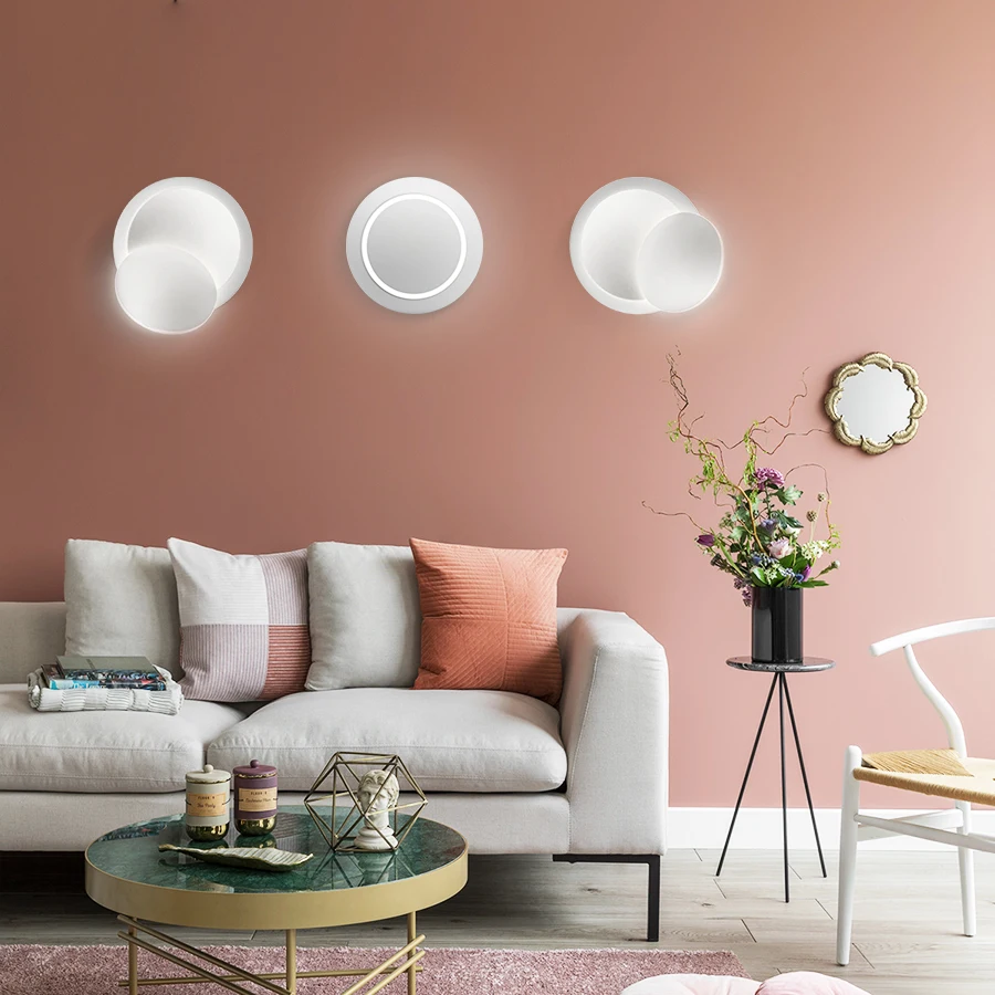 Креативная светодиодная настенная лампа с вращением на 360 градусов регулируемая