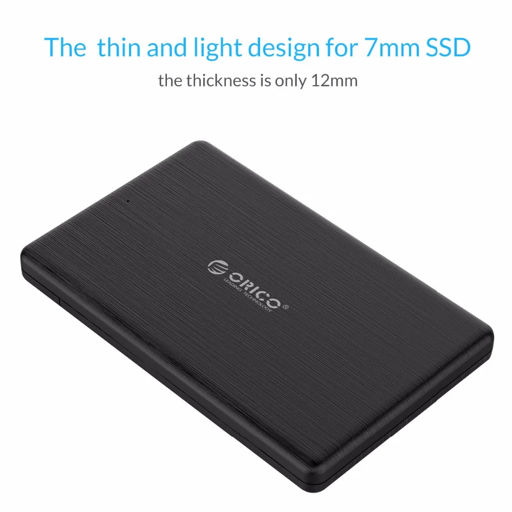ORICO 2578C3 2,5 дюймов type-C SSD корпус USB3.1 type C SSD футляр для внешнего жесткого диска Высокая скорость для 7 мм SSD Поддержка UASP