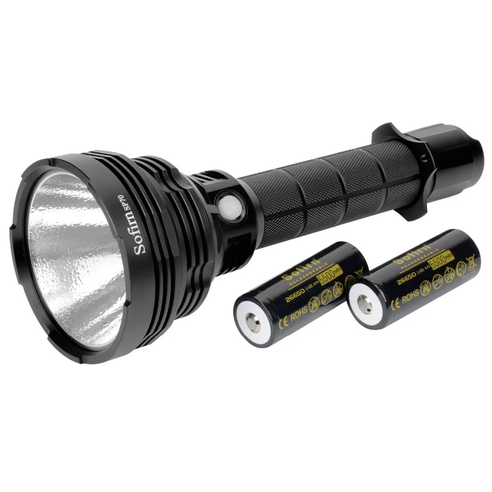 Sofirn SP70 светодиодный Мощный фонарик 26650 фонарь 18650 тактический фонарь Cree XHP-70.2 5500lm IP68 ATR Маяк 8 уровней