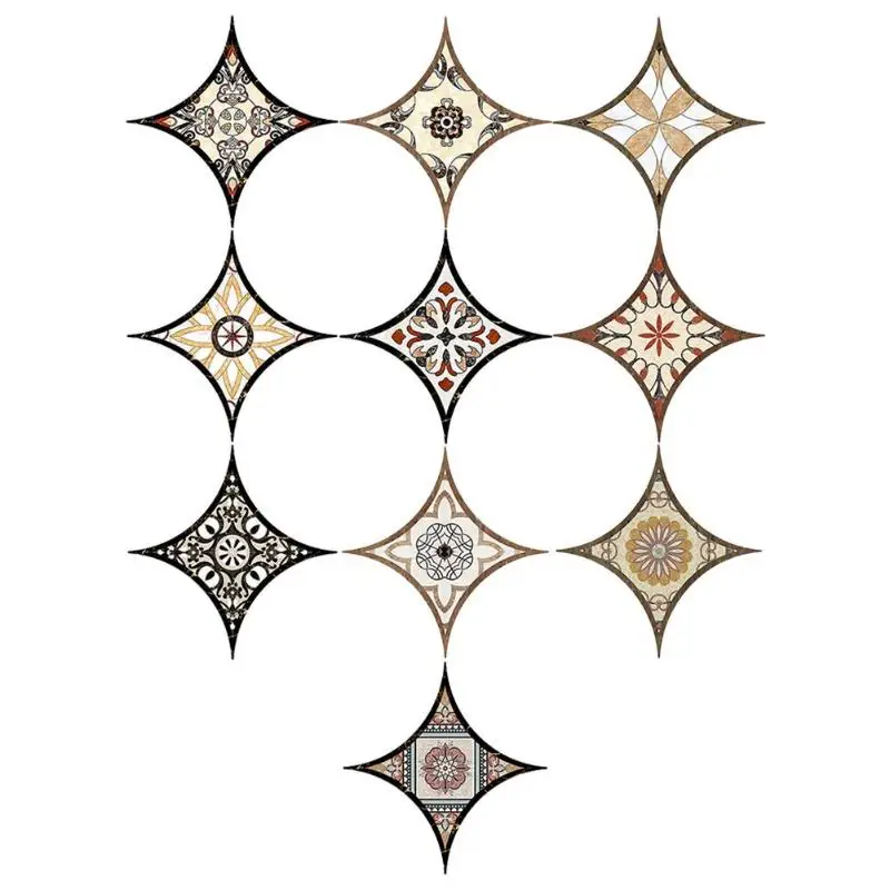 10 шт. 20x20 см ПВХ самоклеющиеся в европейском стиле DIY водонепроницаемые наклейки