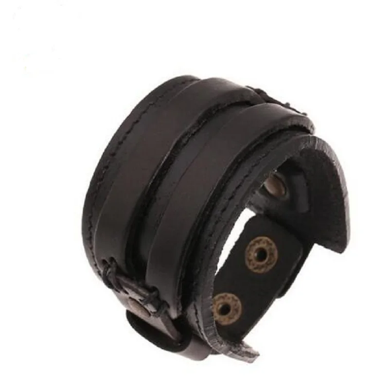 В стиле панк-рок Джонни Деппом старинные широкие кожаные браслеты мужские