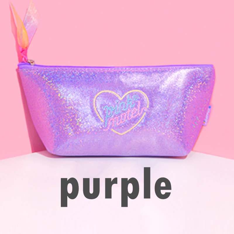 Love pencil case cosmetic bag simple girls large-capacity stationery Sequins Storage package | Канцтовары для офиса и дома