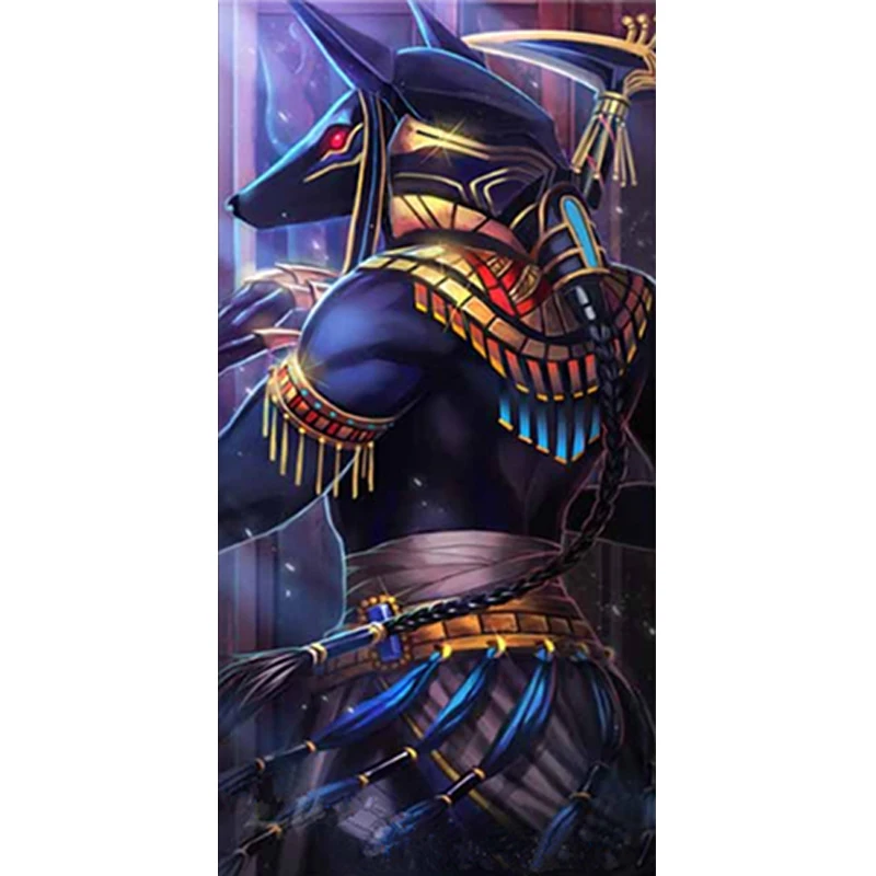 Алмазная 5D Вышивка Египетский Бог Анубис большая картина с полными квадратными