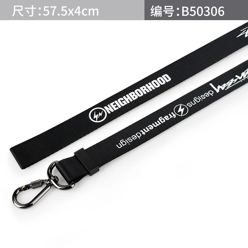 NEIGHBORHOOD black 57 см нейлоновый сплав брелок Bosozoku hellaflush JDM зонтик Dapper VIP брелок-шнур Подвеска для мобильного телефона камера ID карта - Название цвета: NEIGHBORHOOD black