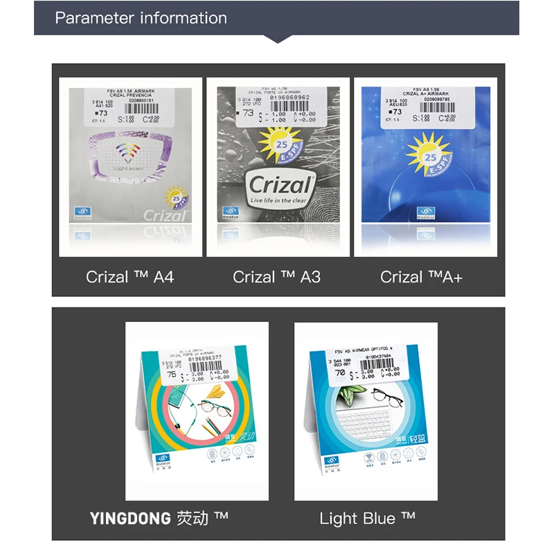 Essilor crizal прозрачные линзы Близорукие астигматизм 1,56 1,61 1,67 1,74 близорукие очки линзы по рецепту на заказ, 1 пара