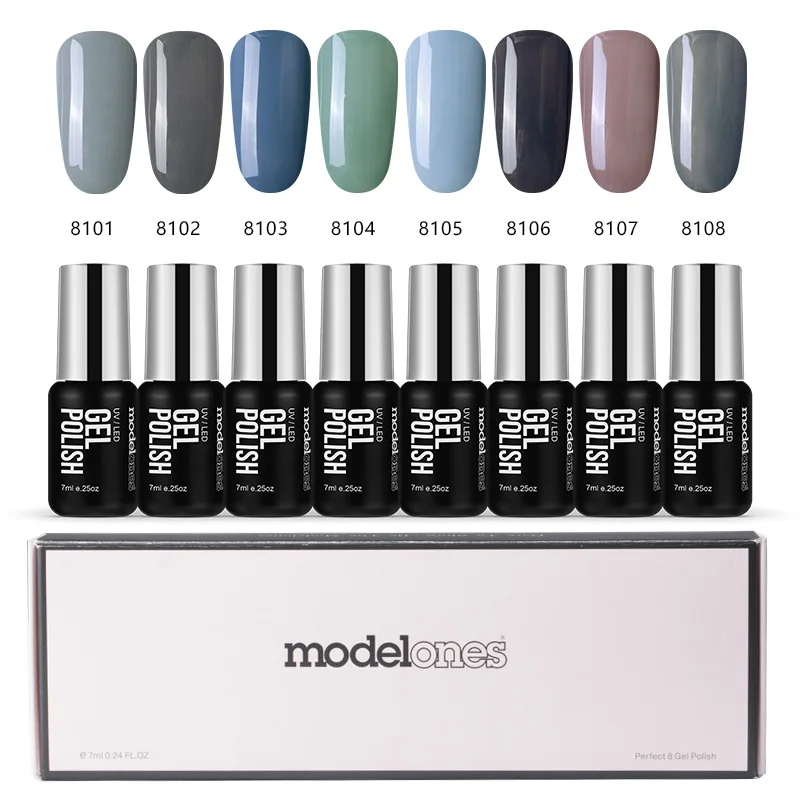 Modelones, 8 шт./лот, салонный Гель-лак для ногтей, набор, розовый цвет, УФ-Гель-лак для ногтей, маникюр, отмачиваемый УФ-гель для ногтей, набор для лаков - Цвет: 22