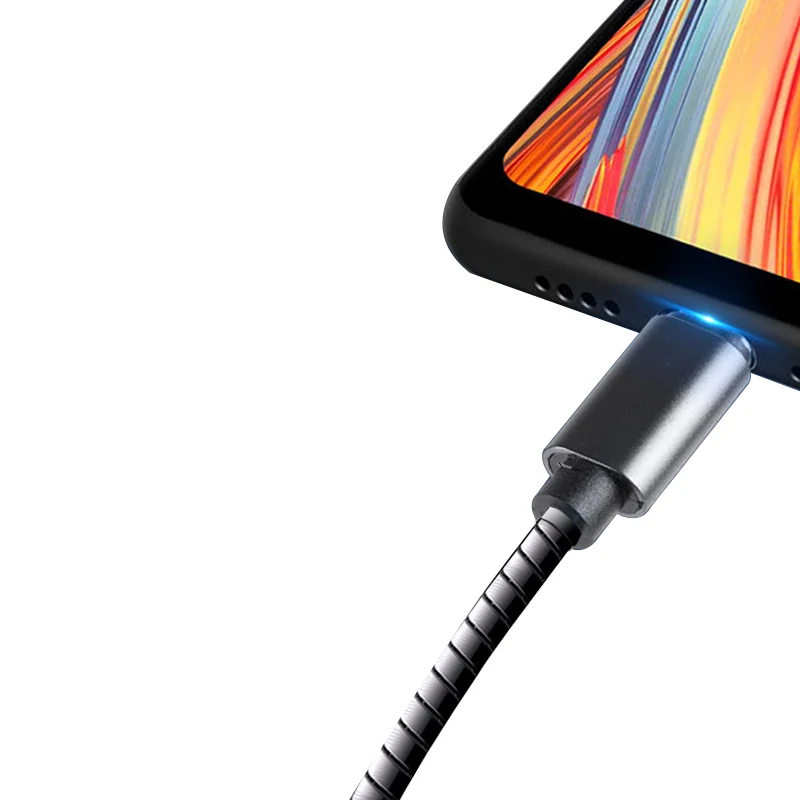 Металлическая пружина Micro USB синхронизации данных зарядное устройство для iPhone X Max 6 6s 7 plus 8 plus Дата-кабель для зарядки Выдвижной кабель USB2.0