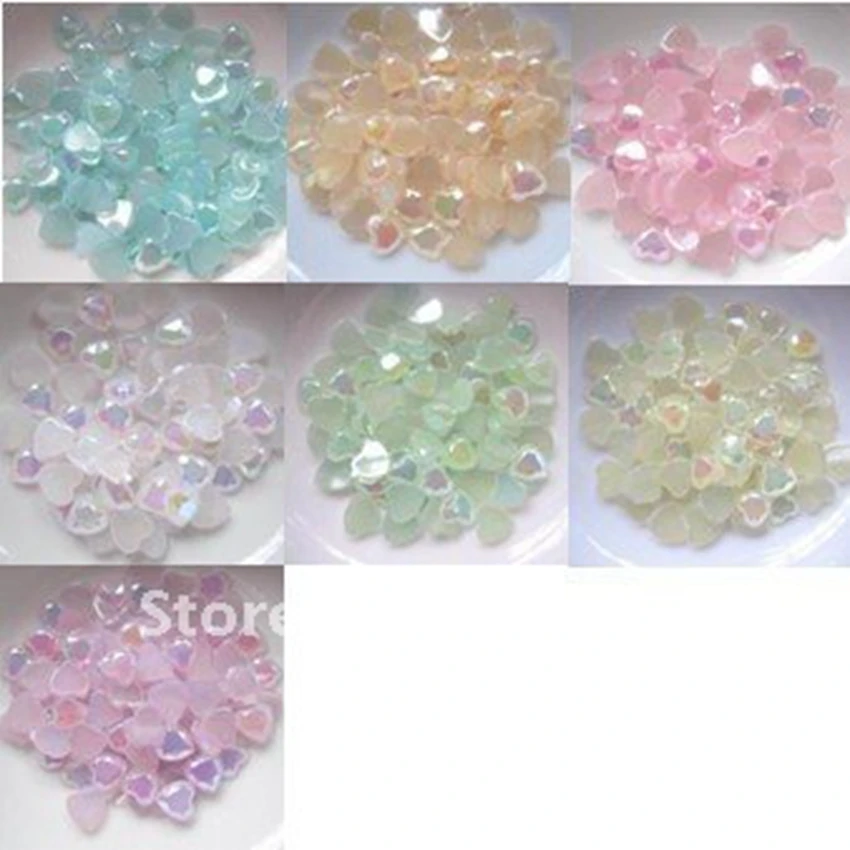 

Jewelry Materials For DIY Decoration 700pcs,6mm,Mixed 7 Colors Flat Back Heart Candy Color Acrylic Rhinestone