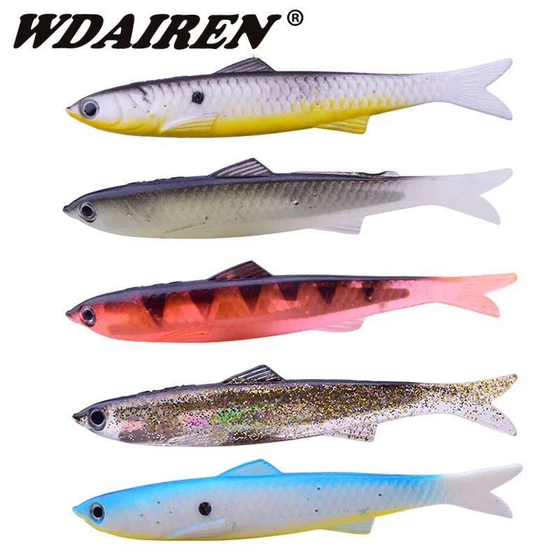 

5Pcs/set Soft Lure Pesca Artificial Fishing Lure 13cm 13.8g Japan Shad Lure Worm Swimbait Jig Head Fly Fishing Silicone Rubber