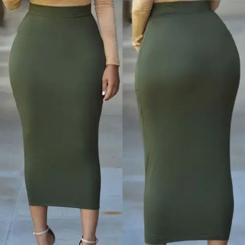 

Bodycon Solid Skirts Women Sexy Skirt Bandge High Waist Pencil
