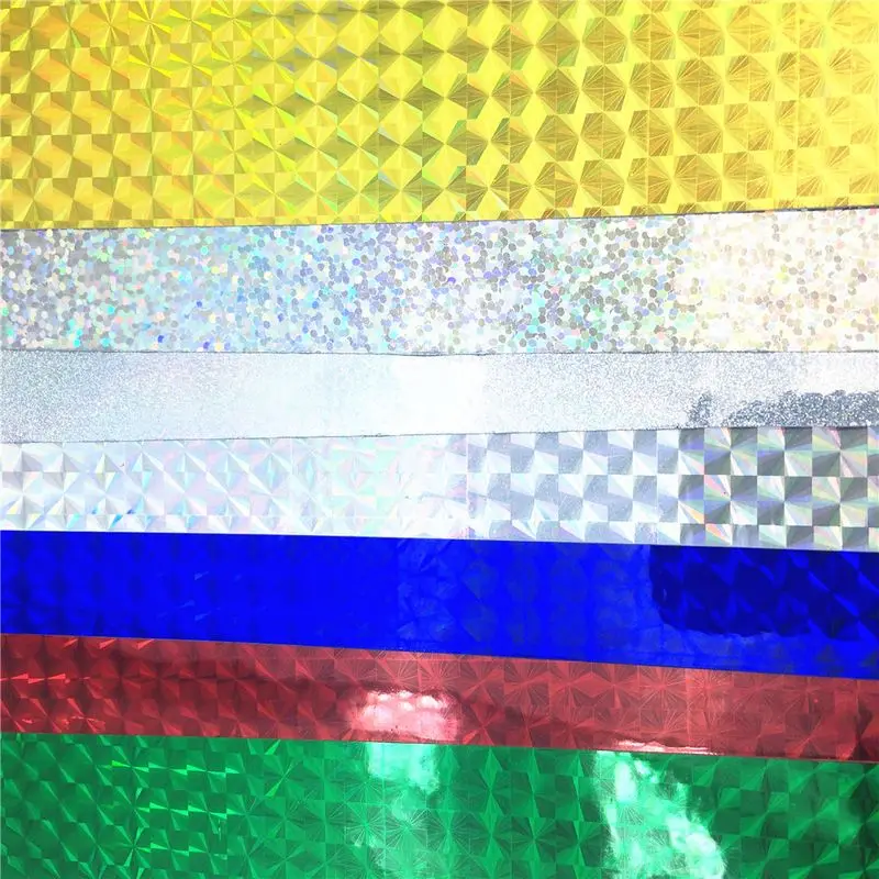 Rompin 7 шт. 10*20 см Голографическая клейкая пленка флэш-лента приманка для изготовления мушек материал металлические жесткие приманки изменение цвета наклейки - Цвет: 7pcs mix