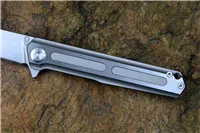 Grey handle Складной нож T01 M390 лезвие TC4 ручка шарикоподшипник шайба Открытый Отдых Охота карманный нож EDC инструмент с зажимом - Цвет: Grey handle