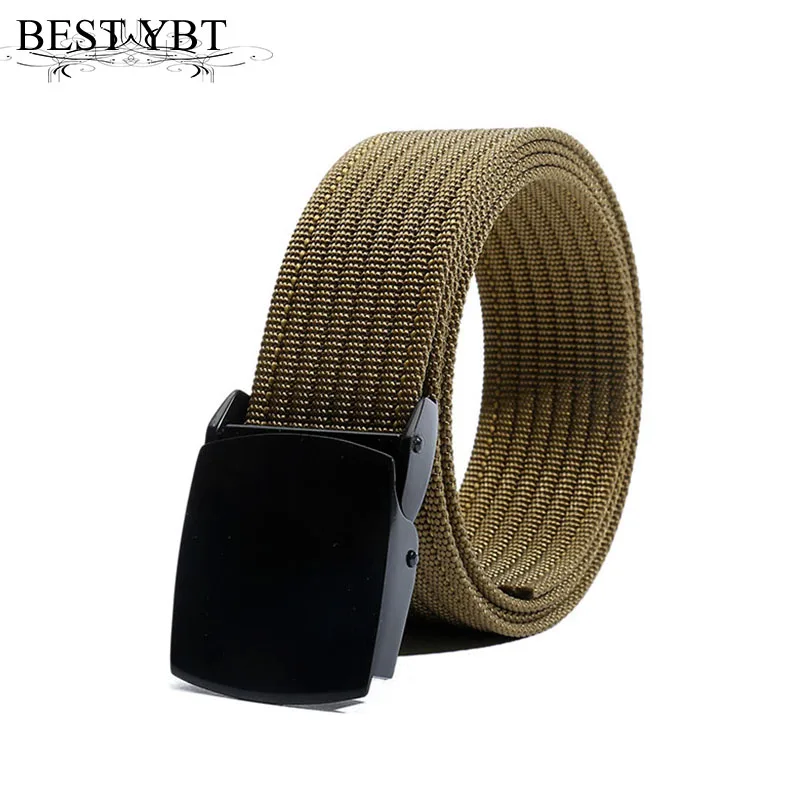 

Best YBT Unisex Belt Nylon Alloy Smooth buckle Women Belt Cowboy Outdoor Sports Fashion Casual High Quality New Arrive Men Belt
