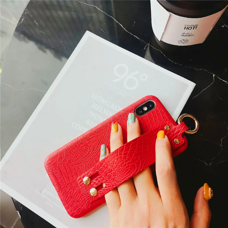 Luxury Crocodile Texture Phone Case For iphone XS MAX XR X 7 8 6 6s Plus Wristband Stand Cover iPhone Pu Leather Coque |