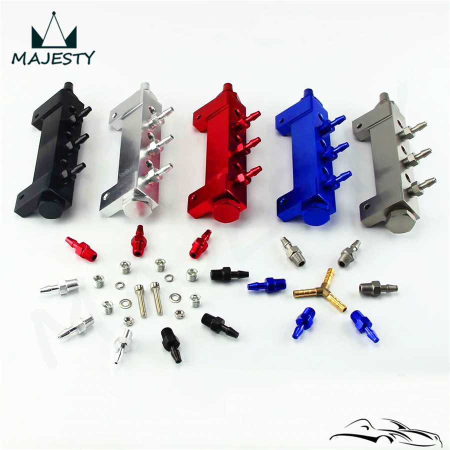 JDM Алюминиевый турбо Отходной вакуумный впускной коллектор 6 портов 1/8 NPT
