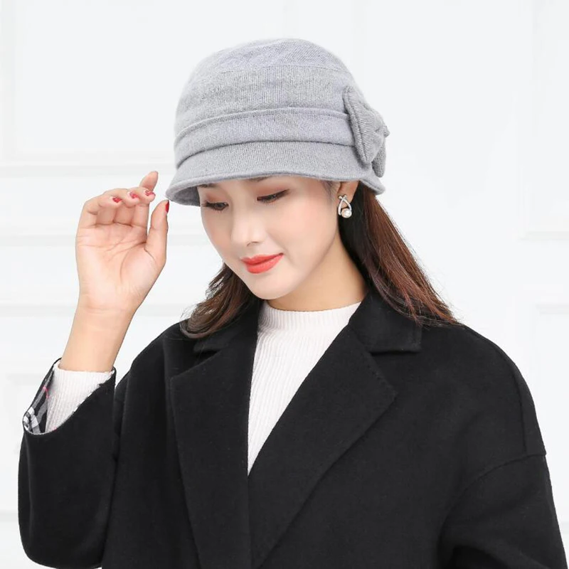 Новые женские skullies шляпу капот зимняя шапочка вязаная шапка бархат Кепки толще