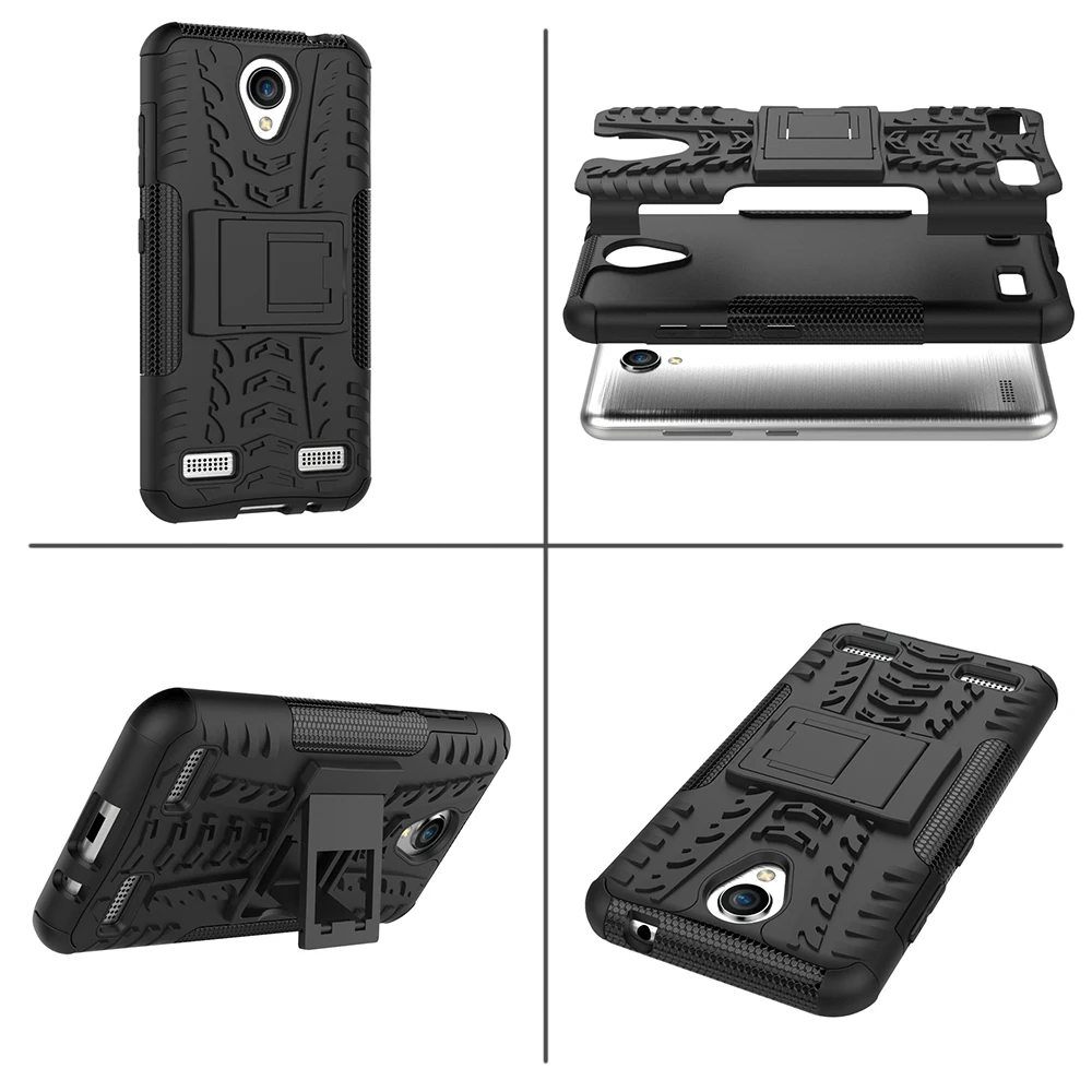 For ZTE A520 case Tough Heavy Duty Armor PC+TPU Stand Holder Phone Cover Hybrid Silicone BA520 520 cases 5.0 inch | Мобильные