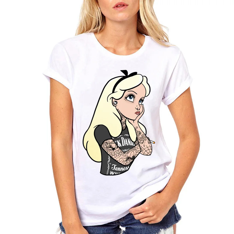 2019 летняя футболка Femme Graphic женская забавная принцесса Vogue Harajuku Camiseta Mujer KoreanStyle Топ