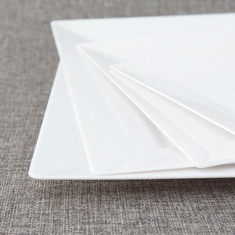 6 одноразовых западных тарелок для еды белые квадратные европейские зернистые
