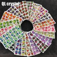 ql crystal tourmaline glass crystal 13x18mm drops pointback fancy stone for diy garment bags shoes jewelry accessory