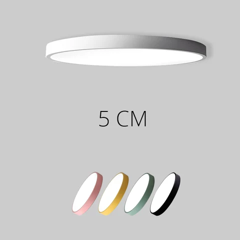 Современный 5 см супер тонкий светодиодный потолочный светильник красочные металлические круглые потолочные лампы для гостиной с дистанционным управлением художественные осветительные приборы