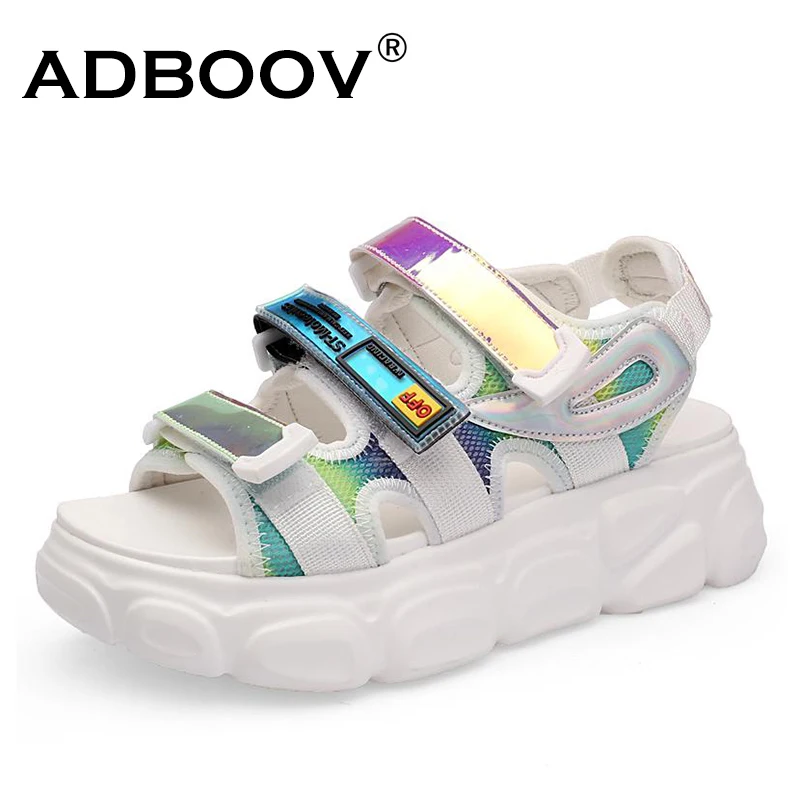 Женские сандалии на плоской платформе ADBOOV летние пляжные массивной