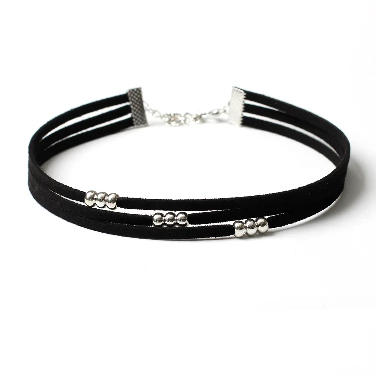 Элегантное ожерелье-чокер с ромашками для женщин многослойные черные бархатные