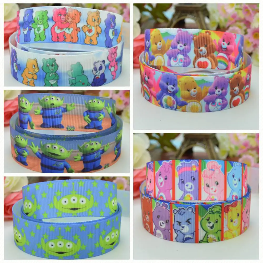 DUWES 7/" 22 мм Care Bears игрушка печатная корсажная лента, бант для волос вечерние украшения DIY Ручная работа OEM 50YD