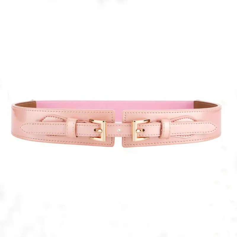 

Fashion Lady Elastic Second layer Cowhide Wide Belt Female Patent Leather Girdle Dress Belts Coat Decorated Waistband Luxury